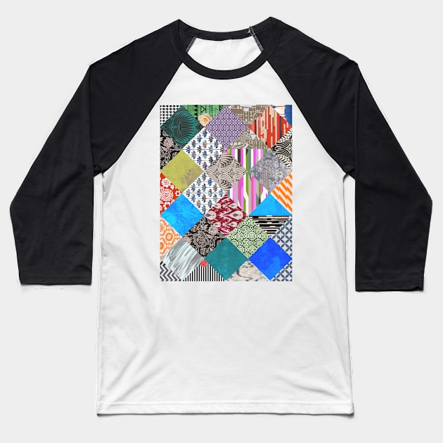 Patchwork 2 Baseball T-Shirt by mikath